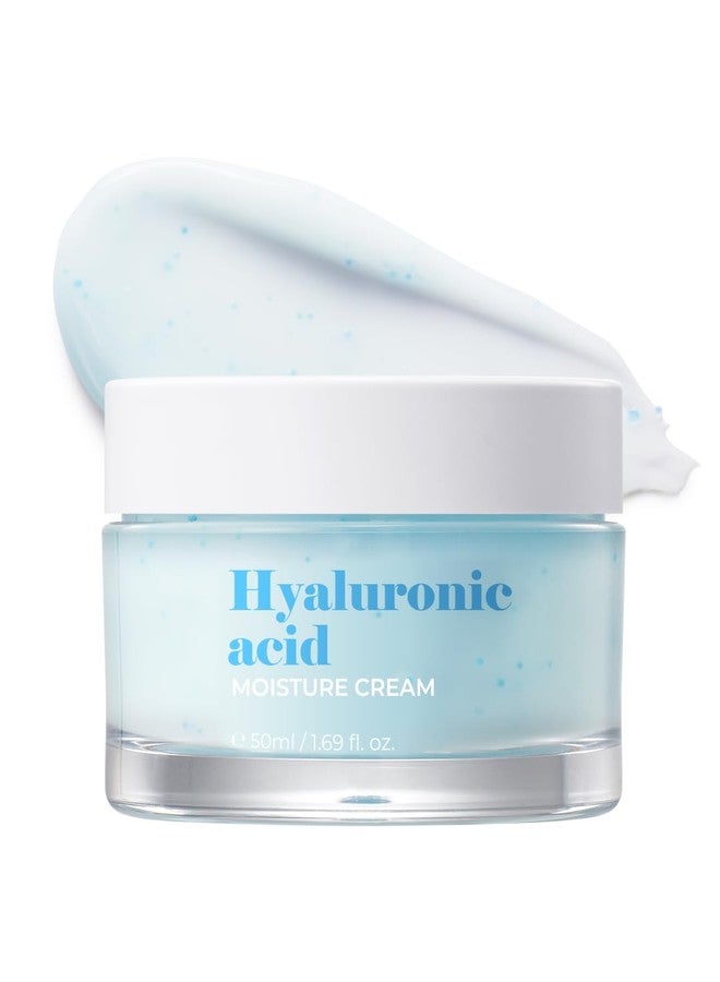 BOM Hyaluronic Acid Moisture Cream 1.69 fl oz, Moisturizing Face Cream with Low Molecular Moisturizer Capsules and Vitamins, 100 Hour Hydration, Moisture Lock, Hypoallergenic Vegan Korean Skincare - Image 1